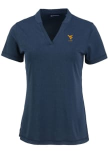 Cutter and Buck West Virginia Mountaineers Womens Navy Blue Alumni Forge Short Sleeve T-Shirt