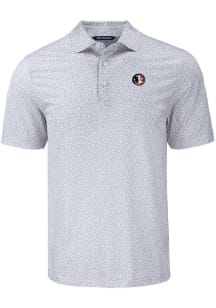 Cutter and Buck Florida State Seminoles Grey Vault Pike Flora Big and Tall Polo
