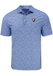 Cutter and Buck Illinois Fighting Illini Blue Vault Pike Flora Big and Tall Polo