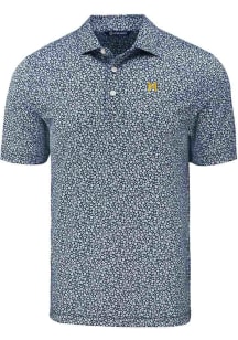 Cutter and Buck Michigan Wolverines Blue Vault Pike Flora Big and Tall Polo