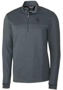 Cutter and Buck Colorado Rockies Mens Grey Traverse Stripe Stretch Long Sleeve Qtr Zip Pullover