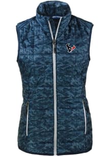Cutter and Buck Houston Texans Womens Navy Blue Rainier PrimaLoft Printed Vest