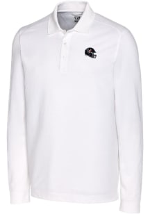 Cutter and Buck Houston Texans Mens White Helmet Advantage Long Sleeve Polo Shirt