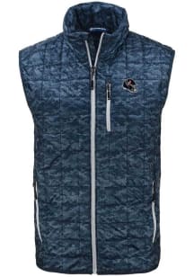 Cutter and Buck Houston Texans Mens Navy Blue Helmet Rainier PrimaLoft Printed Sleeveless Jacket