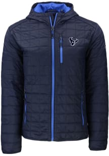 Cutter and Buck Houston Texans Mens Navy Blue Mono Rainier PrimaLoft Hood Filled Jacket