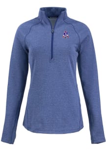 Cutter and Buck New England Patriots Womens Blue Historic Pehastin Qtr Zip