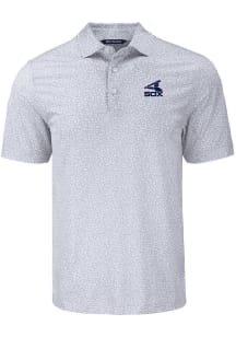 Cutter and Buck Chicago White Sox Grey Cooperstown Pike Flora Big and Tall Polo