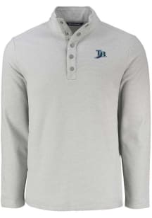 Cutter and Buck Tampa Bay Rays Mens Grey Cooperstown Hunts Point Long Sleeve Qtr Zip Pullover