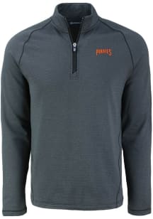 Cutter and Buck Pittsburgh Pirates Mens Black Cooperstown Pehastin Long Sleeve Qtr Zip Pullover