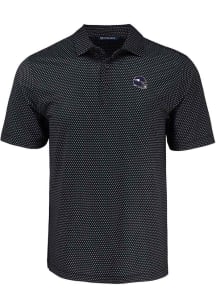 Cutter and Buck Minnesota Vikings Black Helmet Shadow Check Big and Tall Polo