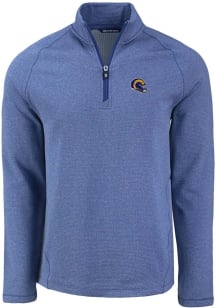 Cutter and Buck Los Angeles Rams Mens Blue Helmet Pehastin Long Sleeve Qtr Zip Pullover
