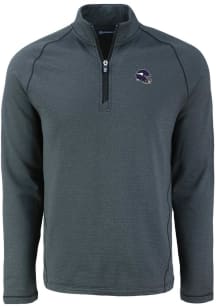 Cutter and Buck Minnesota Vikings Mens Black Helmet Pehastin Long Sleeve Qtr Zip Pullover