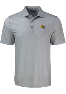 Cutter and Buck Green Bay Packers Mens Grey Helmet Pike Shadow Check Short Sleeve Polo