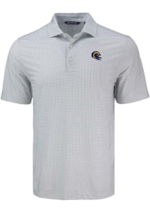 Cutter and Buck Los Angeles Rams Mens Grey Helmet Pike Diamond Dot Short Sleeve Polo