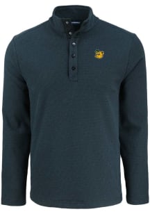 Cutter and Buck Baylor Bears Mens Black Vault Hunts Point Long Sleeve Qtr Zip Pullover