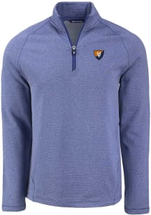 Cutter and Buck Illinois Fighting Illini Mens Blue Vault Pehastin Long Sleeve Qtr Zip Pullover