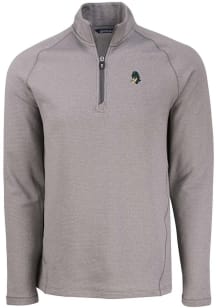 Cutter and Buck Michigan State Spartans Mens Grey Vault Pehastin Long Sleeve Qtr Zip Pullover