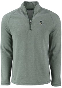Cutter and Buck Michigan State Spartans Mens Green Vault Pehastin Long Sleeve Qtr Zip Pullover
