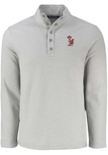 Cutter and Buck Minnesota Golden Gophers Mens Grey Vault Hunts Point Long Sleeve Qtr Zip Pullover