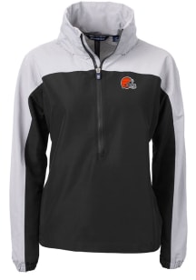Cutter and Buck Cleveland Browns Womens Black Charter Eco Pullover