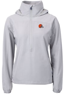 Cutter and Buck Cleveland Browns Womens Grey Charter Eco Pullover