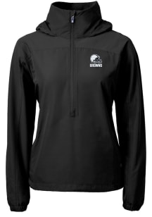 Cutter and Buck Cleveland Browns Womens Black Mono Charter Eco Pullover