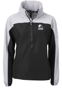 Cutter and Buck Cleveland Browns Womens Black Mono Charter Eco Pullover