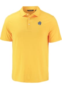 Cutter and Buck Michigan Wolverines Mens Gold Coastline Short Sleeve Polo