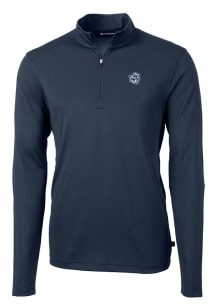 Cutter and Buck Michigan Wolverines Mens Blue Virtue Long Sleeve Qtr Zip Pullover