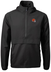 Cutter and Buck Cleveland Browns Mens Black Helmet Charter Eco Pullover Jackets