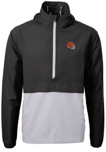Cutter and Buck Cleveland Browns Mens Black Helmet Charter Eco Pullover Jackets