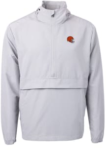 Cutter and Buck Cleveland Browns Mens Grey Helmet Charter Eco Pullover Jackets