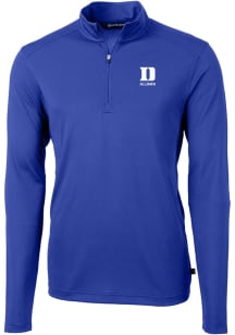 Cutter and Buck Duke Blue Devils Mens Blue Alumni Virtue Eco Pique Big and Tall Qtr Zip
