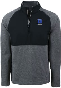 Cutter and Buck Duke Blue Devils Mens Black Alumni Adapt Eco Hybrid Long Sleeve Qtr Zip Pullover