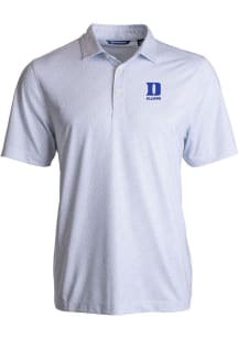 Cutter and Buck Duke Blue Devils Mens White Alumni Pike Pebble Short Sleeve Polo