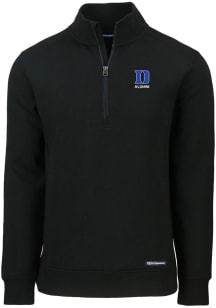 Cutter and Buck Duke Blue Devils Mens Black Alumni Roam Long Sleeve Qtr Zip Pullover