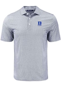Cutter and Buck Duke Blue Devils Mens Black Alumni Pike Diamond Dot Short Sleeve Polo