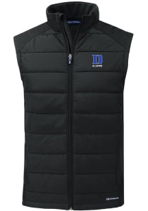 Cutter and Buck Duke Blue Devils Mens Black Alumni Evoke Sleeveless Jacket