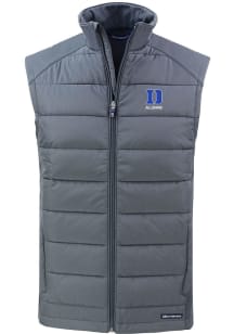Cutter and Buck Duke Blue Devils Mens Grey Alumni Evoke Sleeveless Jacket