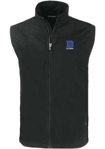 Cutter and Buck Duke Blue Devils Mens Black Alumni Charter Sleeveless Jacket