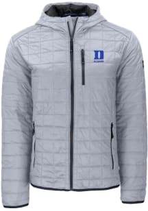 Cutter and Buck Duke Blue Devils Mens Grey Alumni Rainier PrimaLoft Hood Filled Jacket