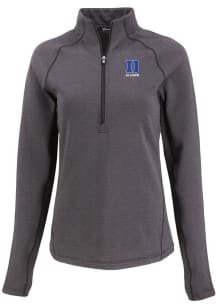 Cutter and Buck Duke Blue Devils Womens Black Alumni Pehastin Qtr Zip