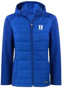 Cutter and Buck Duke Blue Devils Womens Blue Alumni Evoke Hood Heavy Weight Jacket