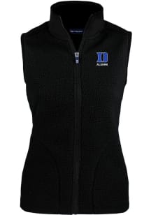 Cutter and Buck Duke Blue Devils Womens Black Alumni Cascade Sherpa Vest
