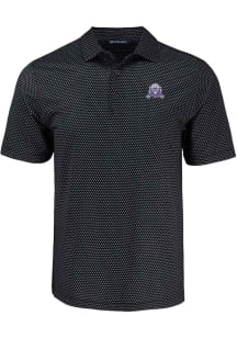Cutter and Buck Northwestern Wildcats Black Vault Shadow Check Big and Tall Polo
