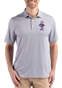 Cutter and Buck K-State Wildcats Black Vintage Pike Diamond Dot Big and Tall Polo