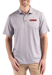 Cutter and Buck UConn Huskies Grey Wordmark Shadow Check Big and Tall Polo
