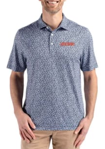 Cutter and Buck UConn Huskies Navy Blue Wordmark Pike Flora Big and Tall Polo