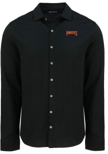 Cutter and Buck Pittsburgh Pirates Mens Black Cooperstown Advantage Soft Pique Long Sleeve Dress S..