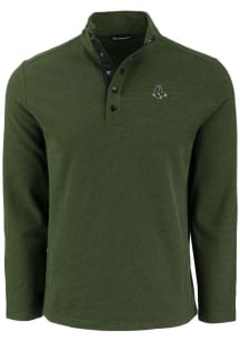 Cutter and Buck Boston Red Sox Mens Green Mono Hunts Point Long Sleeve Qtr Zip Pullover